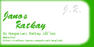 janos ratkay business card